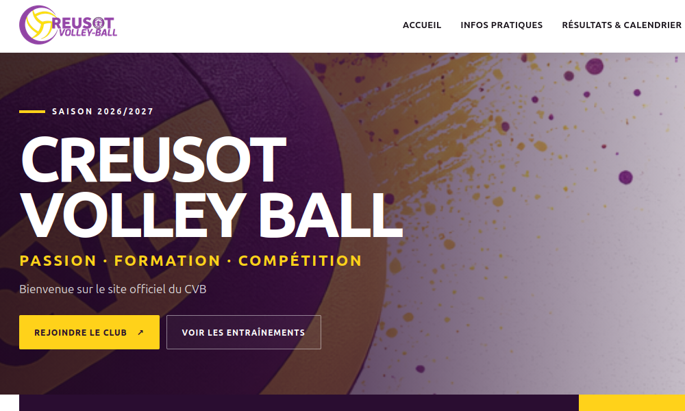 Aperçu du site Creusot Volley Ball